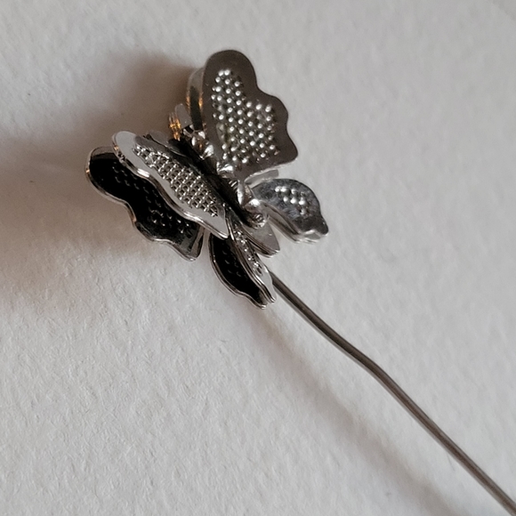 Vintage butterfly stick pin stickpin cravat lapel brooch insect bug - Picture 6 of 7